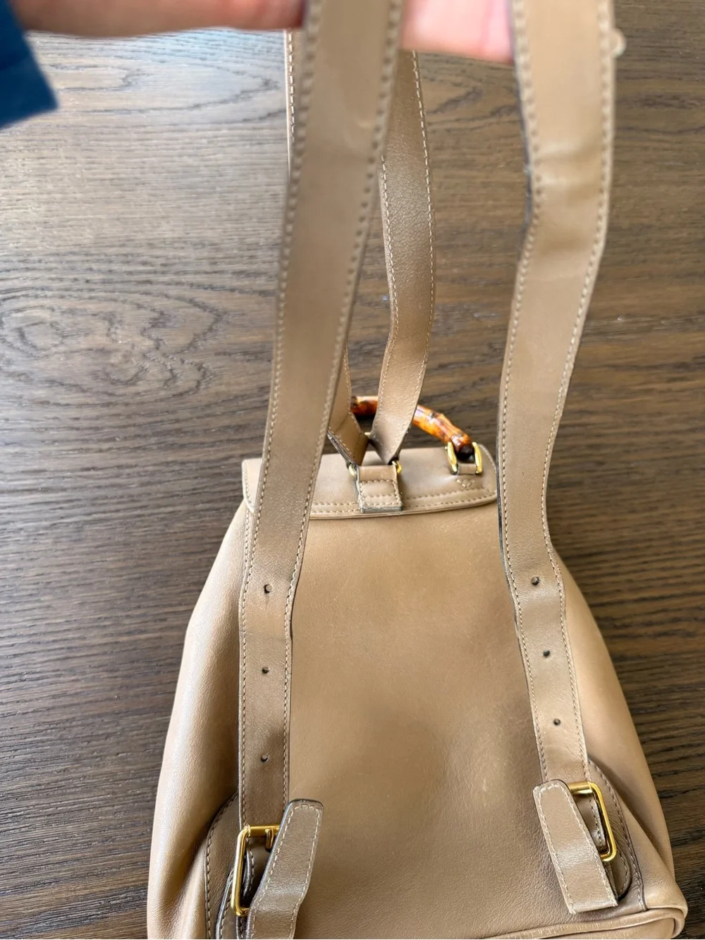 Gucci Tan Bamboo-Accent Mini Backpack